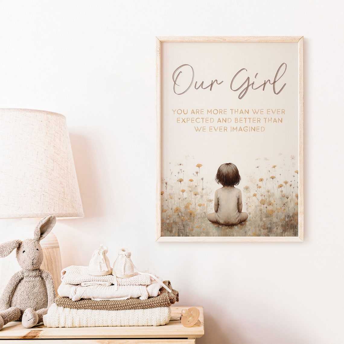 Nursery Quote For Girl Nursery Quote Print Our Girl Nursery Sign Art For Little Girlwatercolor Nursery Decor Nursery Wall Art - Image 2