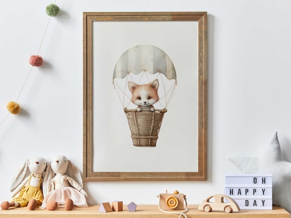 Cute Fox Nursery Art Print, Baby Shower Decor