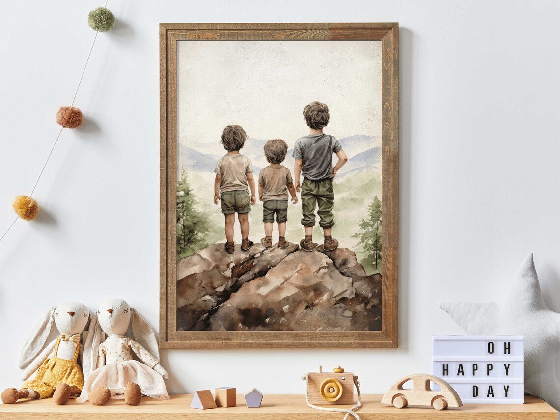 Three Brothers Bedroom Decor Adventure Art Print