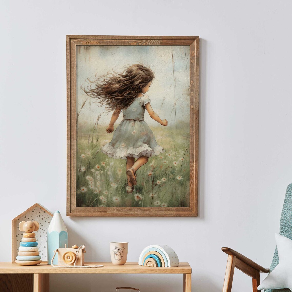Vintage Floral Art Print for Girls' Nursery - Image 3