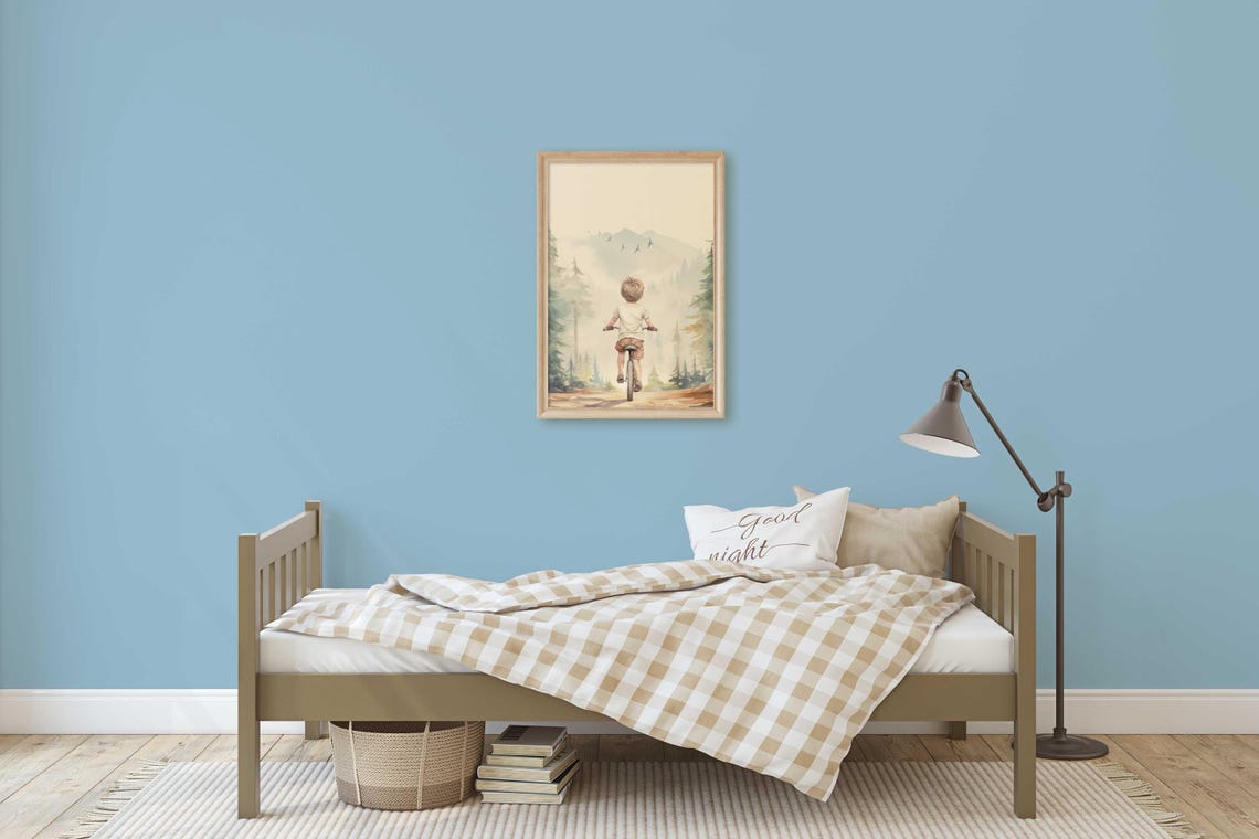 Nursery Biking Print Mountainbike Wall Art Boys Room Decor Adventure Art Boys Bike Art Print Bicycle Nursery Art Boy Art - Image 3