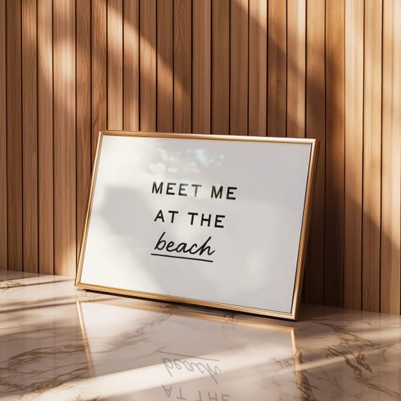 Meet Me At The Beach Hand Drawn Poster