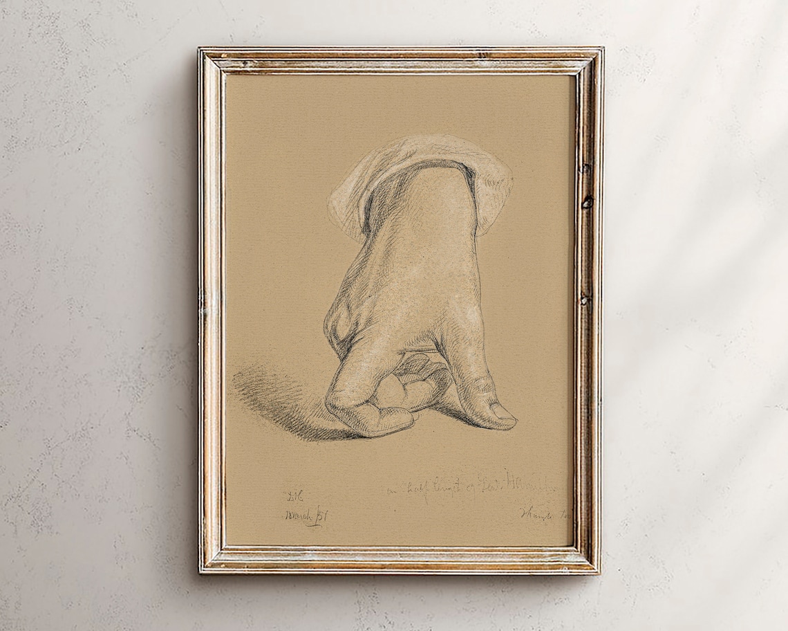 Figure Study Drawing Charcoal Sketch Art Print