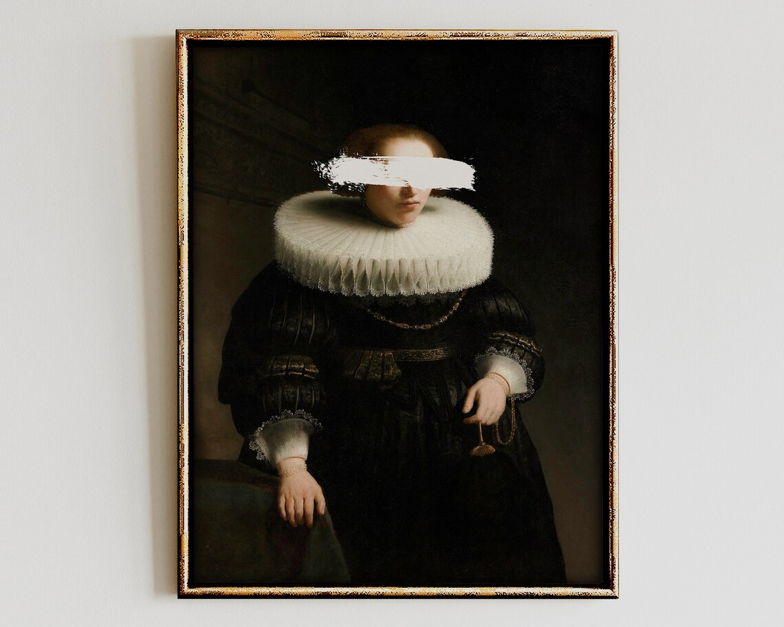 Quirky Surreal Portrait, Maximalist Art Print