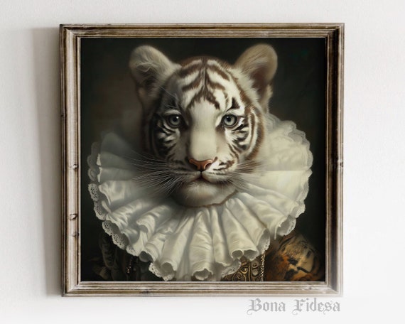 White Tiger Art Safari Nursery Decor Renaissance Pet Boys Room Ideas Eccentric Wall Animals Poster Girls Idea Funky
