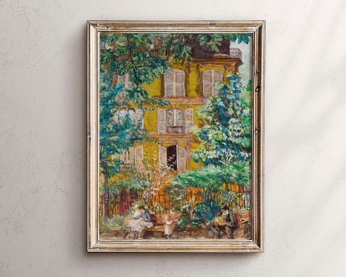 Paris Antique Cityscape, Eclectic Farmhouse Art Print