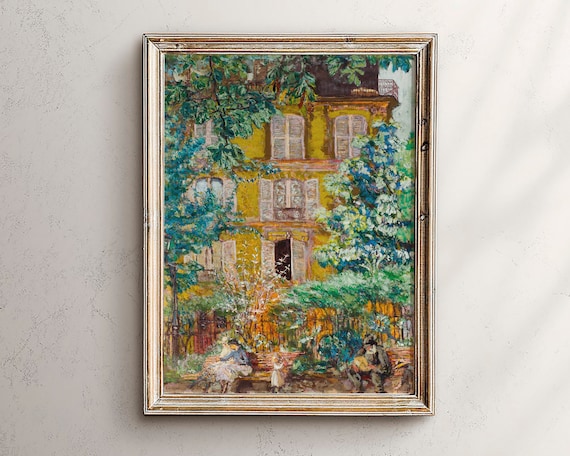 Paris Antique Cityscape, Eclectic Farmhouse Art Print