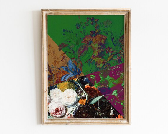 Moody Floral Art Print Maximalist Gallery Wall Decor