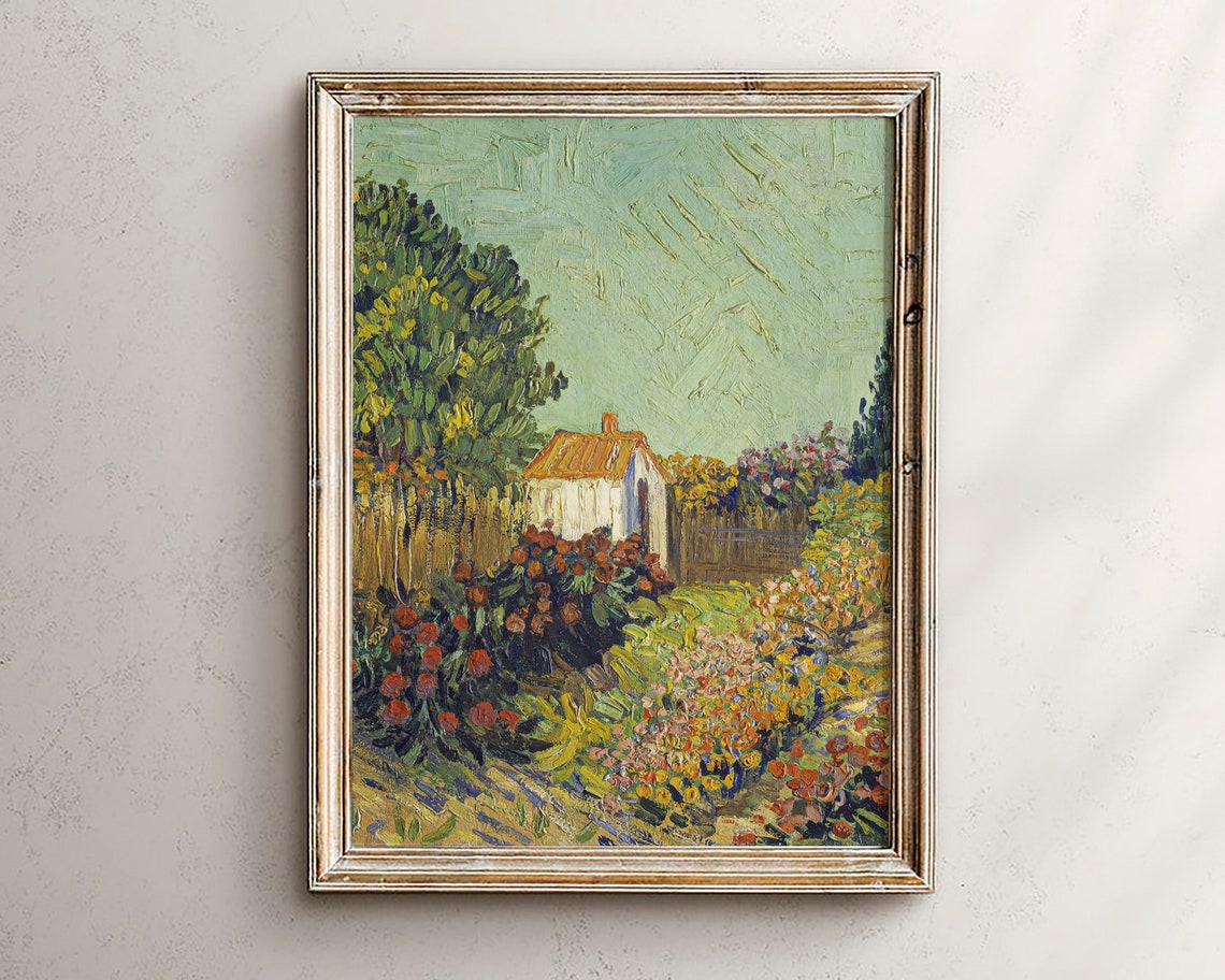 Cottage Garden Paintinglight Academia Decorantique Oil Paintingvintage French Country Farmhouse Decorprintable Wall Arteclectic
