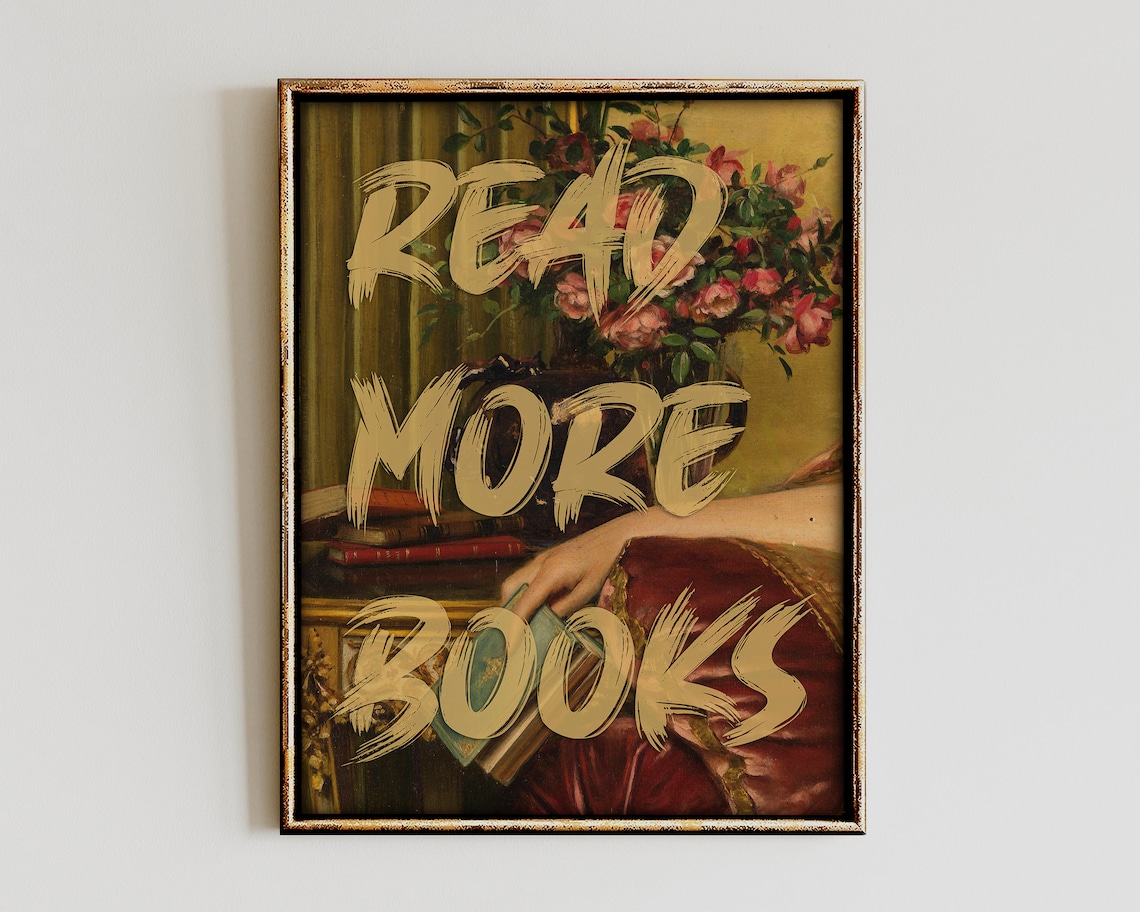 Read More Books Typography Art Print, Reader Gift