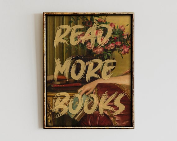Read More Books Typography Art Print, Reader Gift