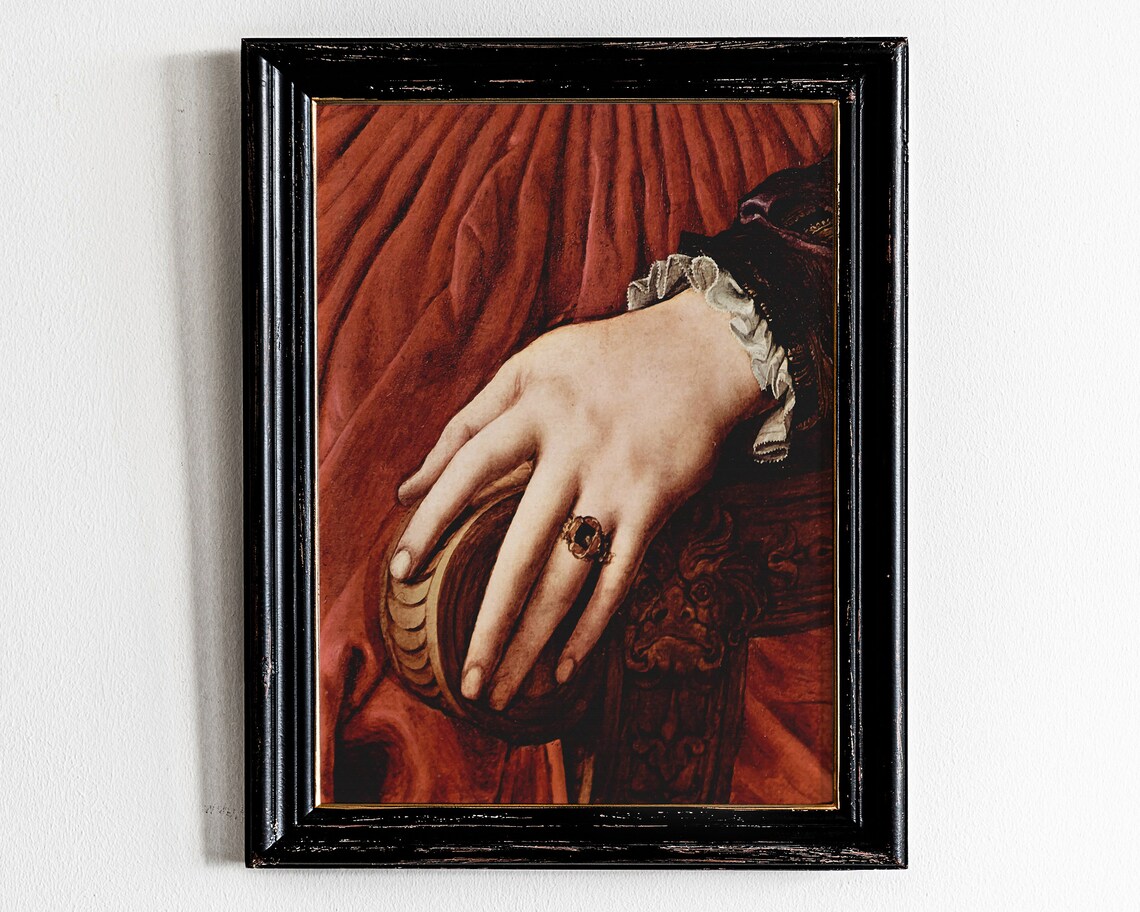 Rococo Lady Hand with Ring Vintage Portrait Detail Classical Art Poster