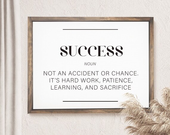 The Definition Of Success Inspirational Office Decor Motivational Work Signs Positivity Inspiring Wall Hangings Coworker Gifts