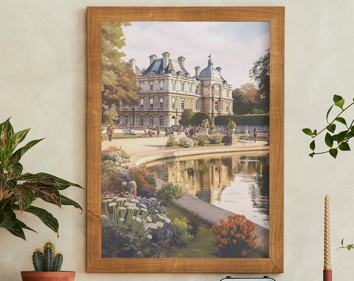 Luxembourg Gardens Print Paris France Europe Travel Poster Print At Home Wall Art Wall Art Print Instant Art