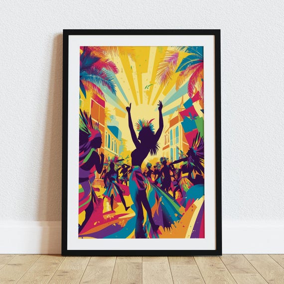 Rio De Janeiro Travel Poster Rio Carnival Wall Art Travel Print Rio Brazil Travel Art Poster Brazil Wall Art