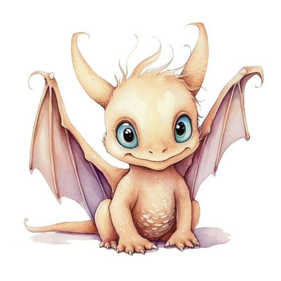 Fantasy Dragon Picture In Watercolor Colors As A Dragon Poster Perfect As A Childrens Room Dragon Decoration Or Baby Room Picture