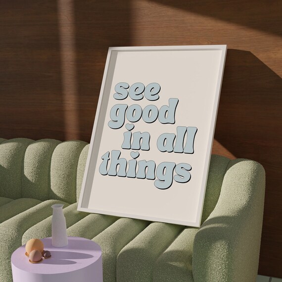 Blue Wall Art Trendy Dorm Art Prints Trendy Prints Typography Wall Art Trendy Retro Prints Cute Dorm Poster Print Affirmation Prints