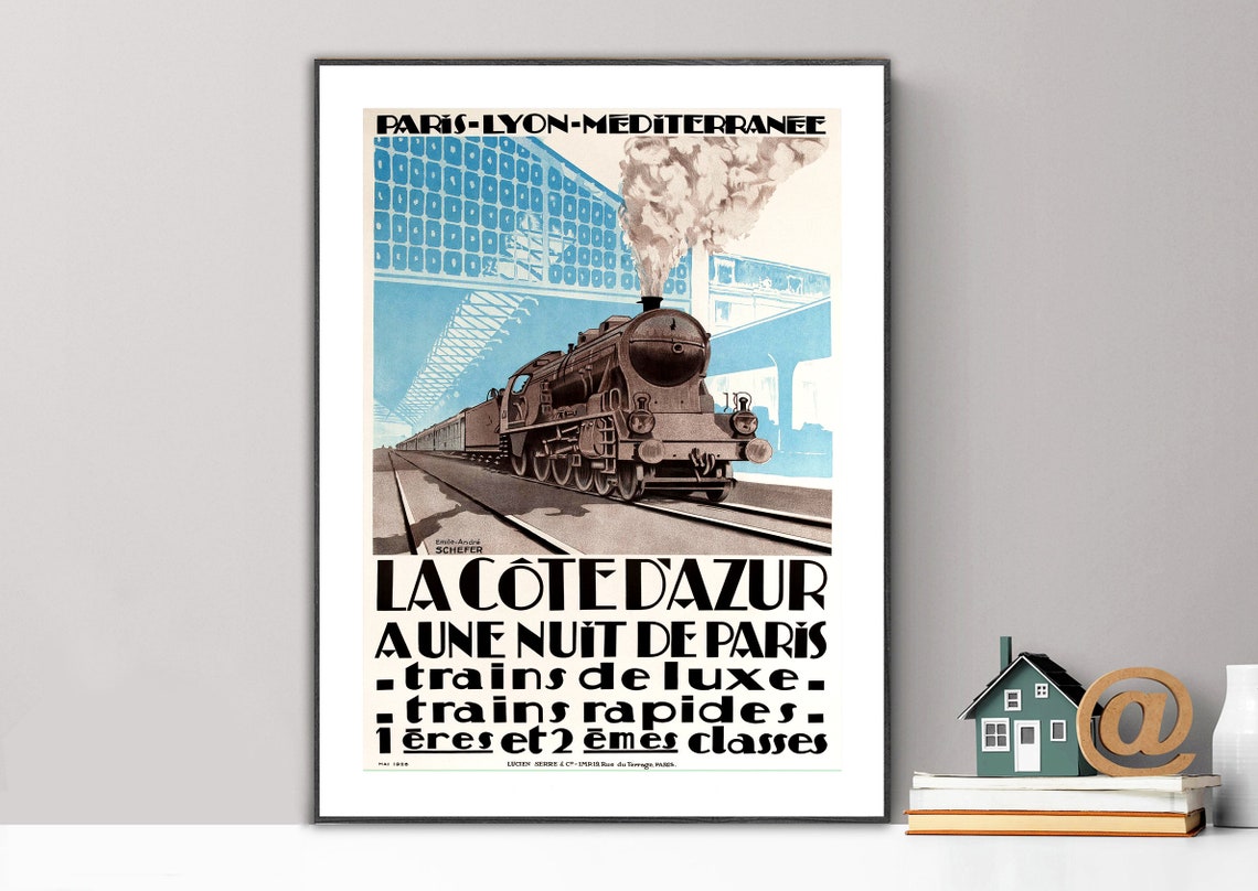 Paris Lyon Mediterranee Cote d Azur Steam Train Luxury Travel Poster