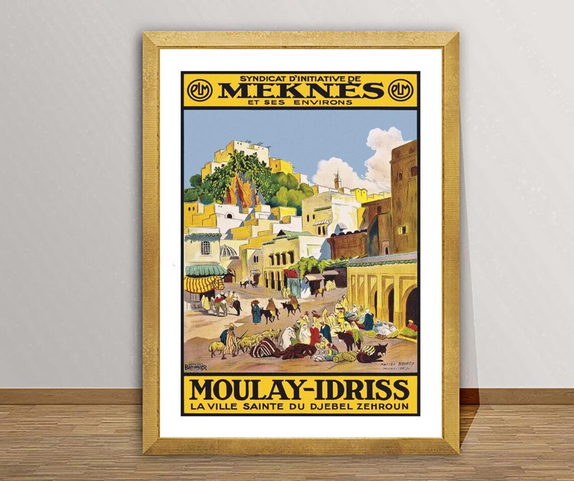 Meknes Moulay Idriss Morocco Vintage Travel Poster - Image 2
