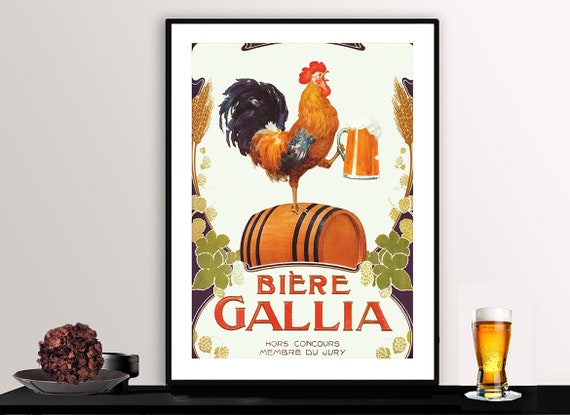 Biere Gallia Vintage Fooddrink Poster Poster Paper Or Print Gift Idea