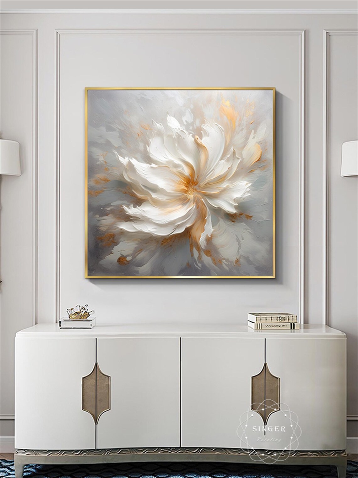 Wabi Sabi Floral Painting Art Print, Living Room Decor - Image 4