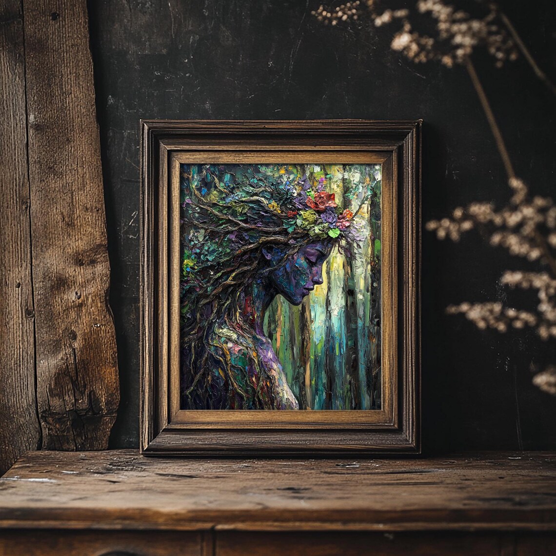 Gaia Blue Mother Earth Goddess Forest Art Print - Image 2