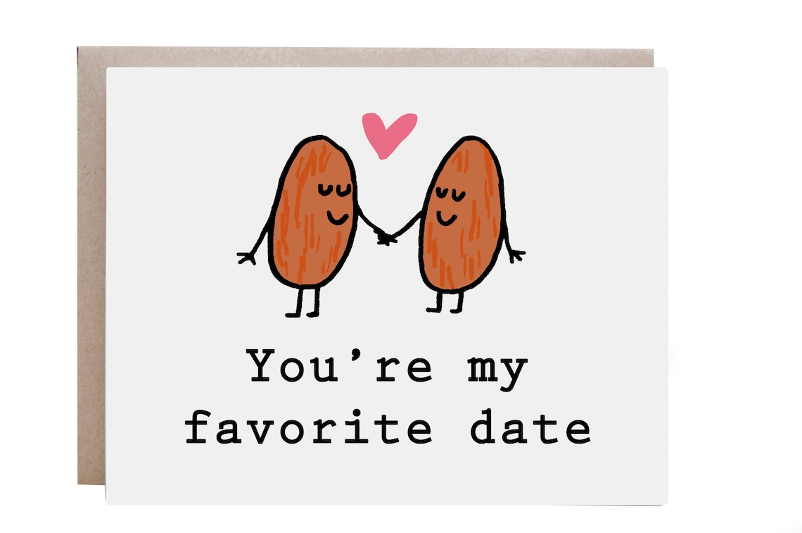 You're My Favorite Date Two Date Fruits Holding Hands Art Poster