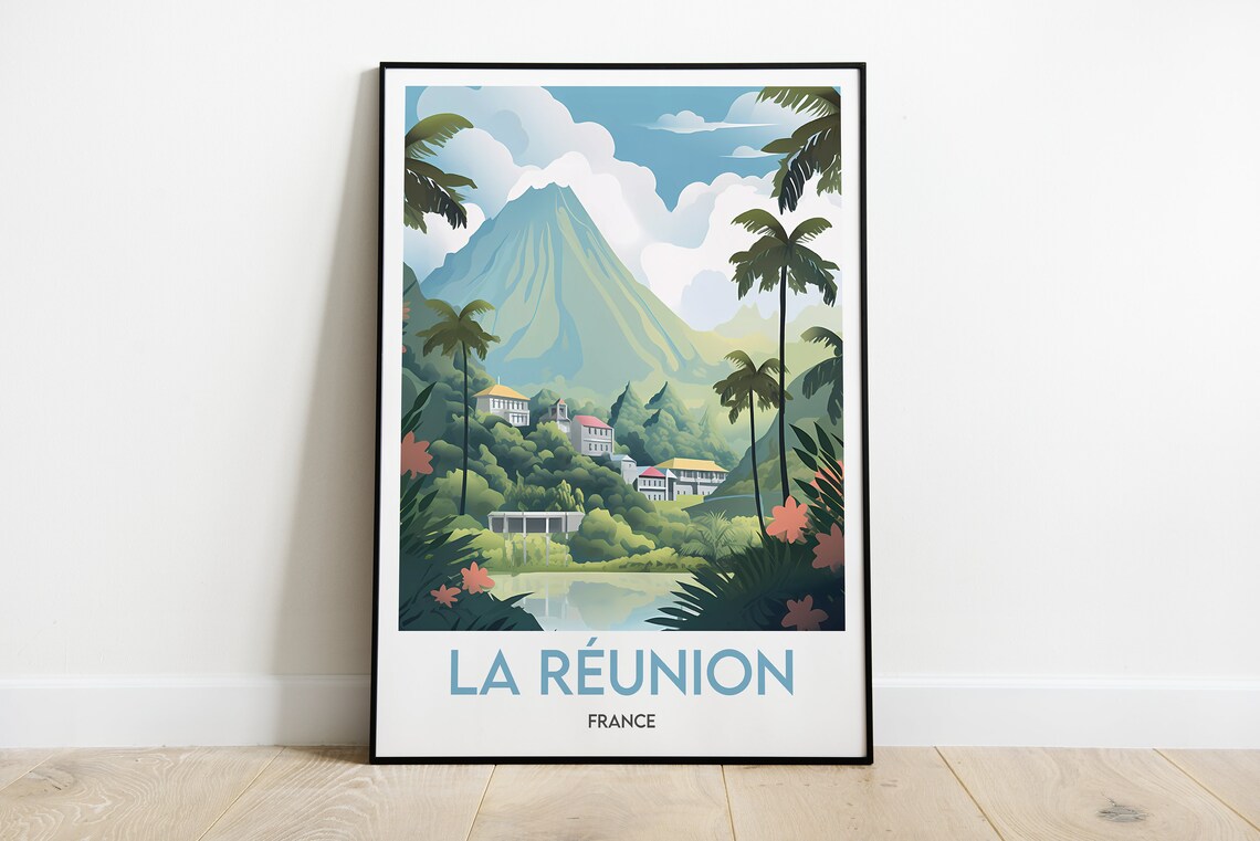 Reunion Island France, Piton De La Fournaise Travel Poster