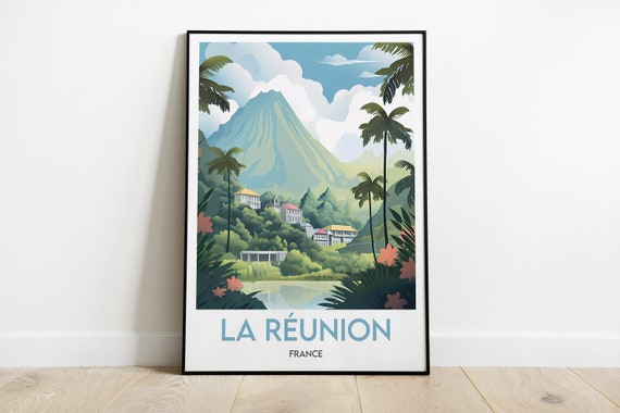 Reunion Island France, Piton De La Fournaise Travel Poster