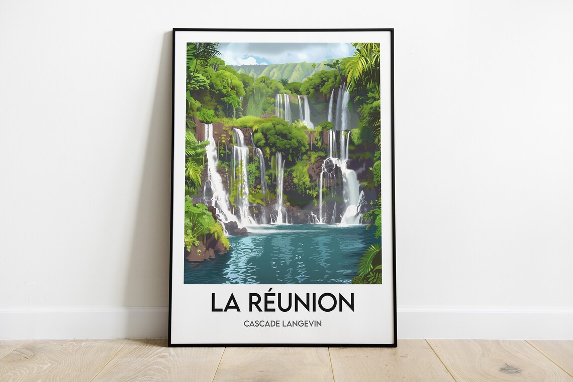 La Reunion Cascade Langevin, Grand Galet Travel Poster