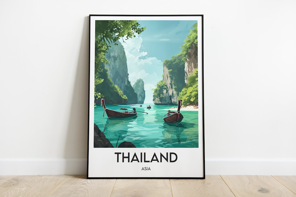 Thailand Travel Poster, Interior Decoration