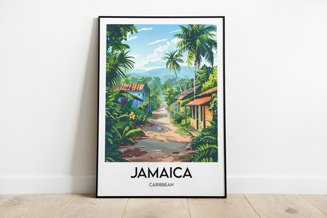 Jamaica Travel Poster, Caribbean Wall Art