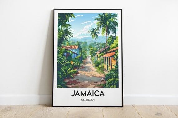 Jamaica Travel Poster, Caribbean Wall Art