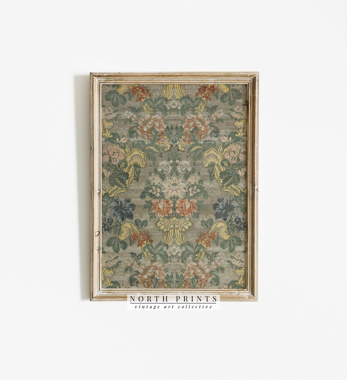 Vintage Textile Art Rug Pattern, Green Tapestry - Image 3