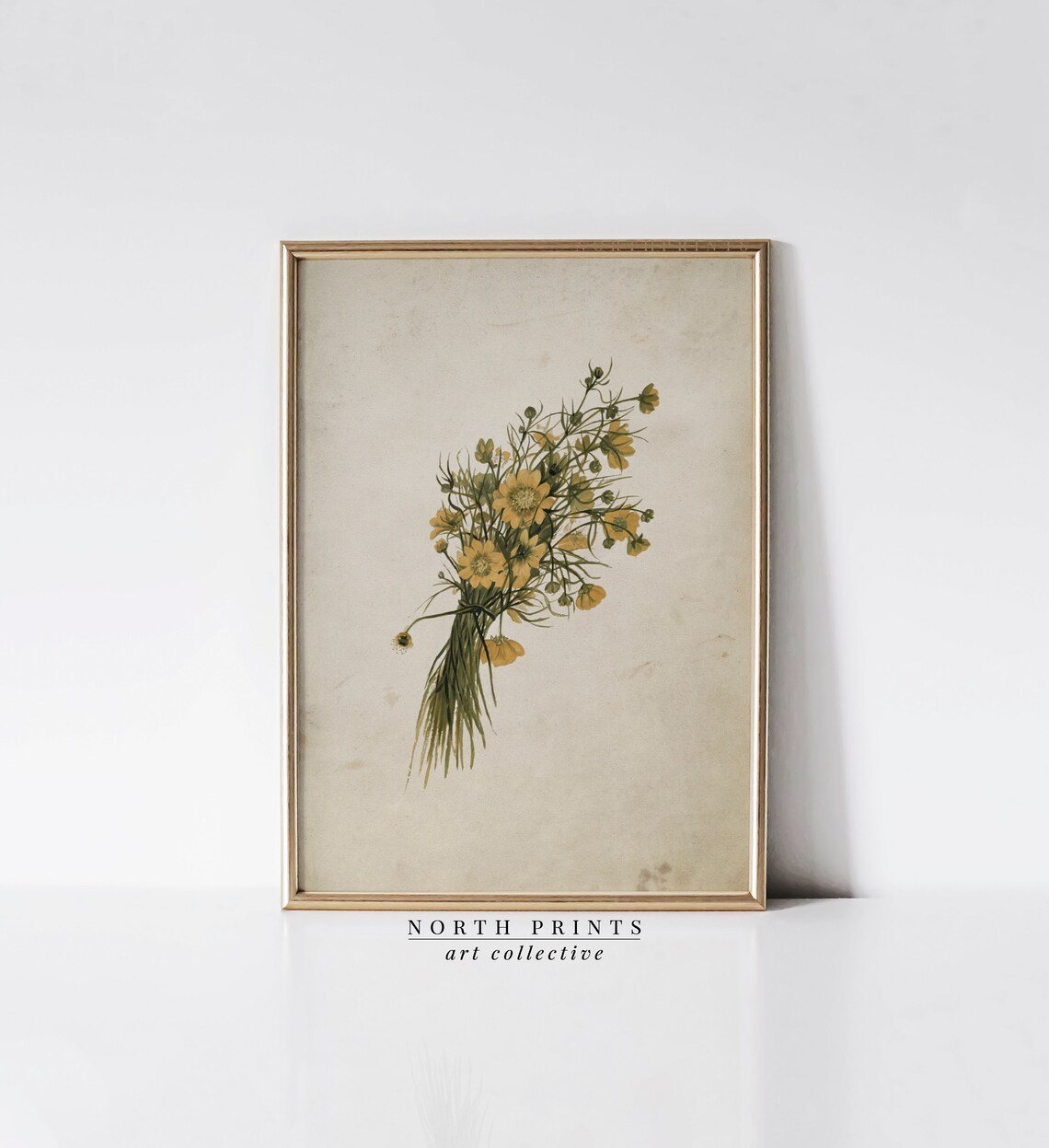 Vintage Yellow Flower Botanical Art Print, Cottage Decor - Image 3