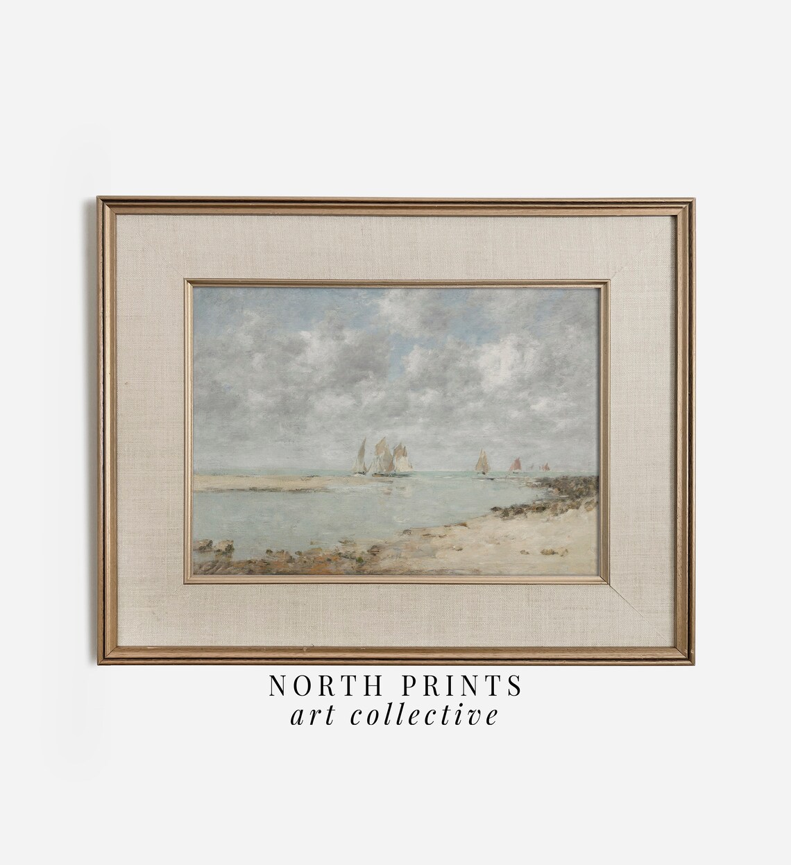 Vintage Coastal Beach Ocean Wall Art Print - Image 2