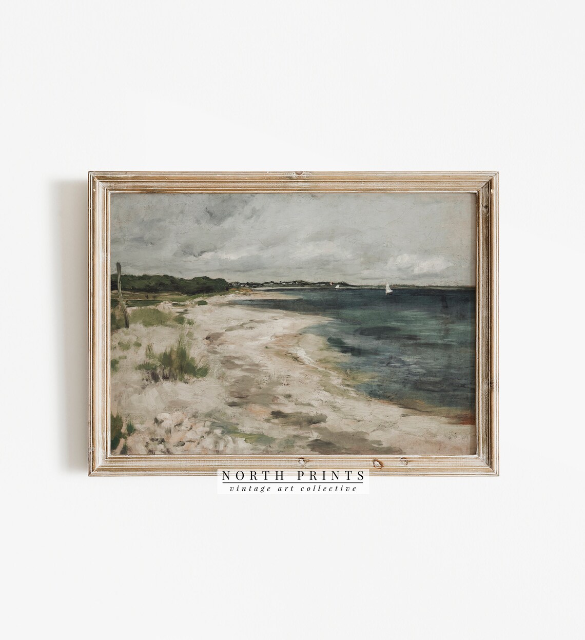Vintage Coastal Seaside Painting, Beach House Art Print - Image 3