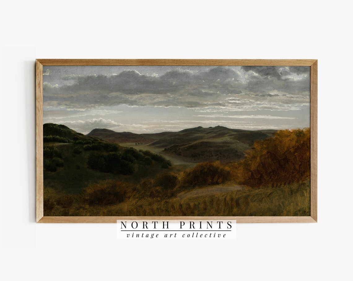 Vintage Moody Landscape Painting Art Print