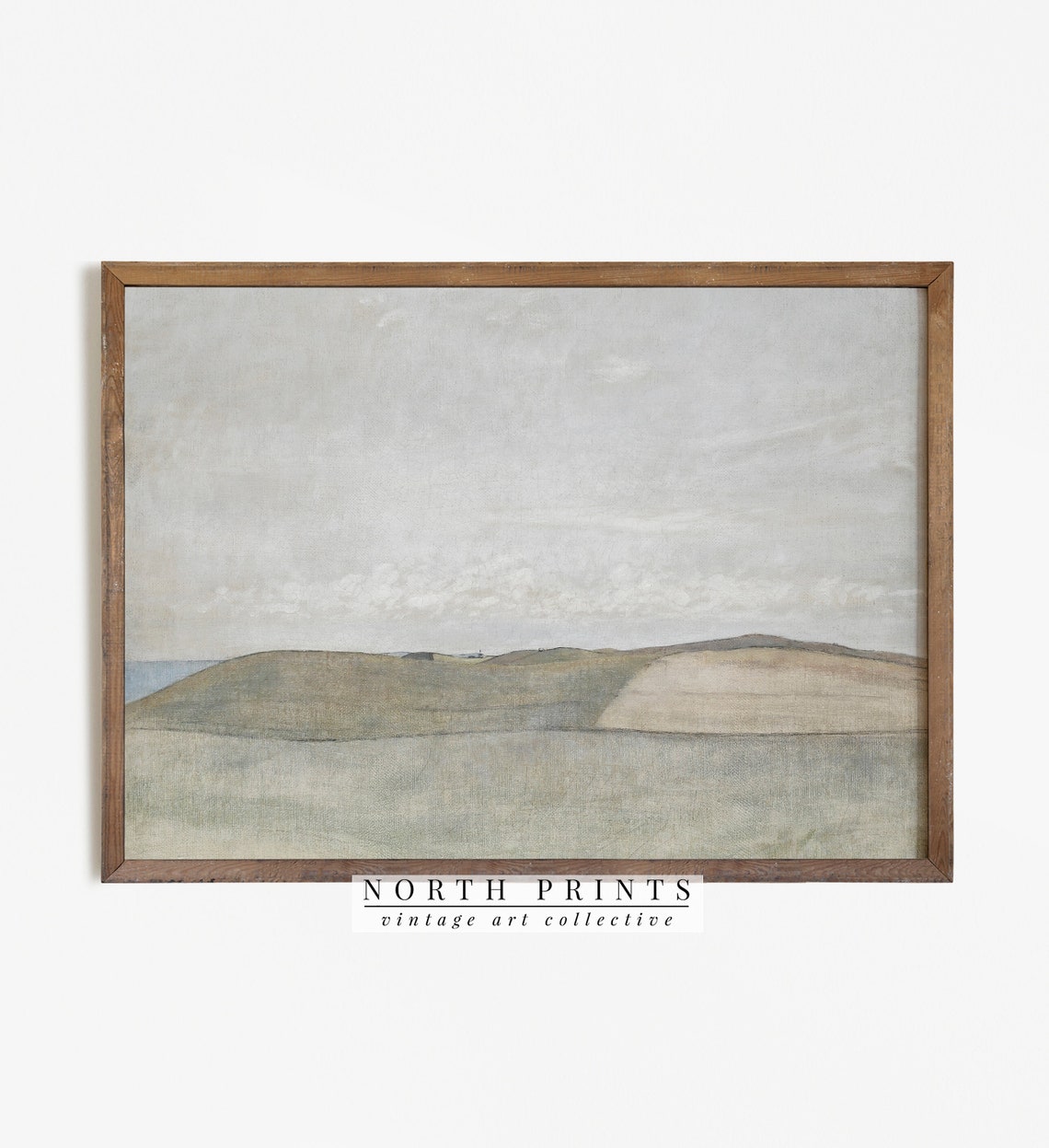 Vintage Muted Landscape Painting Neutral Minimalist Wall Art Soft Aesthetic 4 104 - Image 2