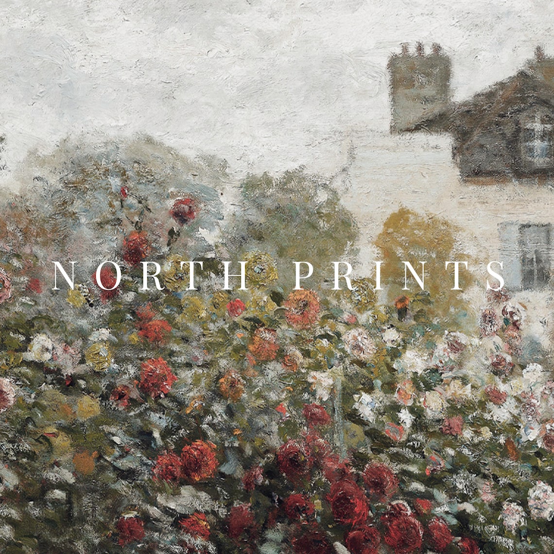Cottage Rose Garden Country Landscape Art Print - Image 3