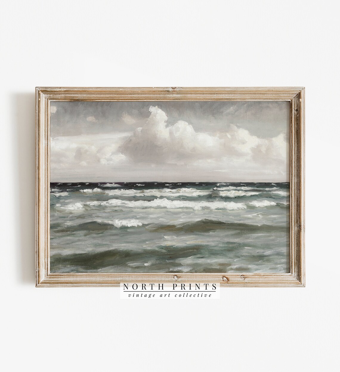 Seascape Coastal Painting, Vintage Ocean Art Print - Image 4