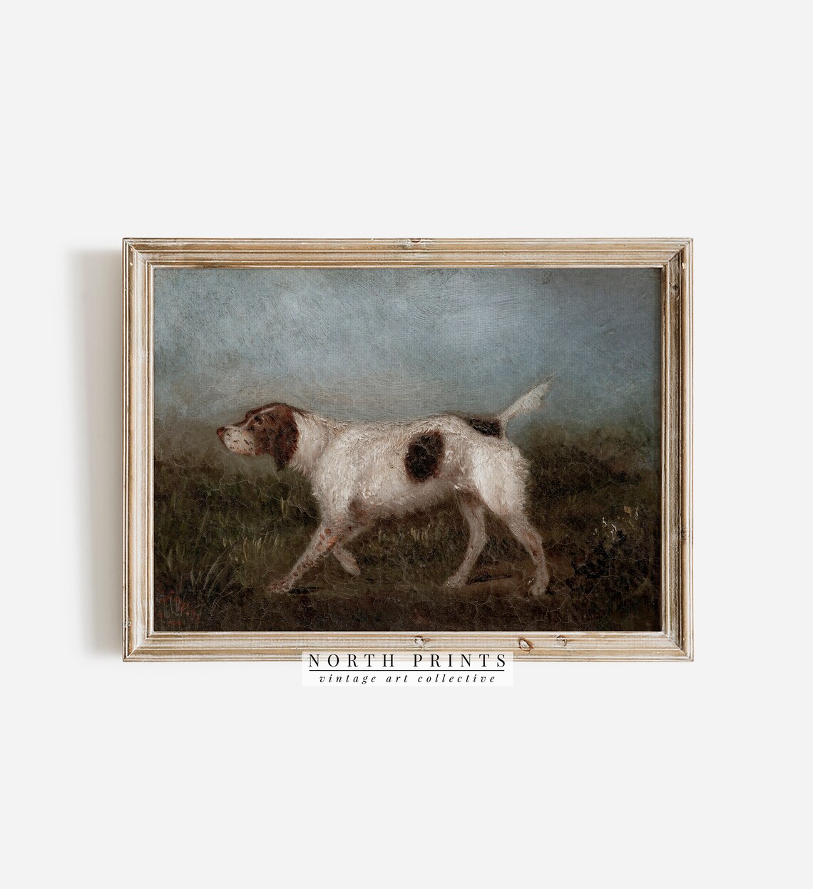 Vintage Hunting Dog Oil Painting Art Print - Image 3