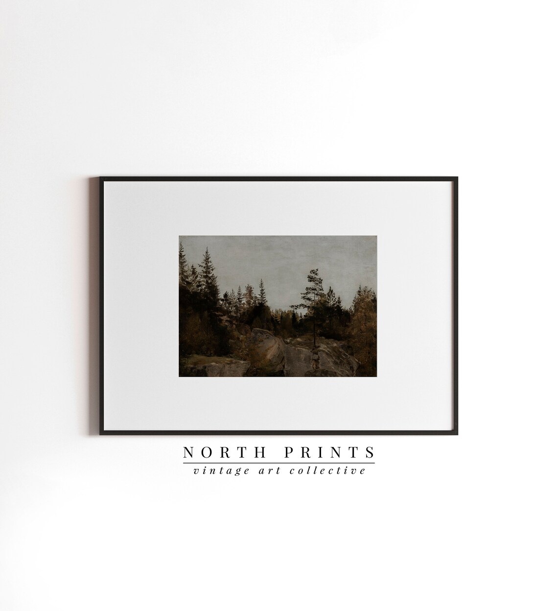Rustic Forest Landscape, Vintage Moody Art Print - Image 4