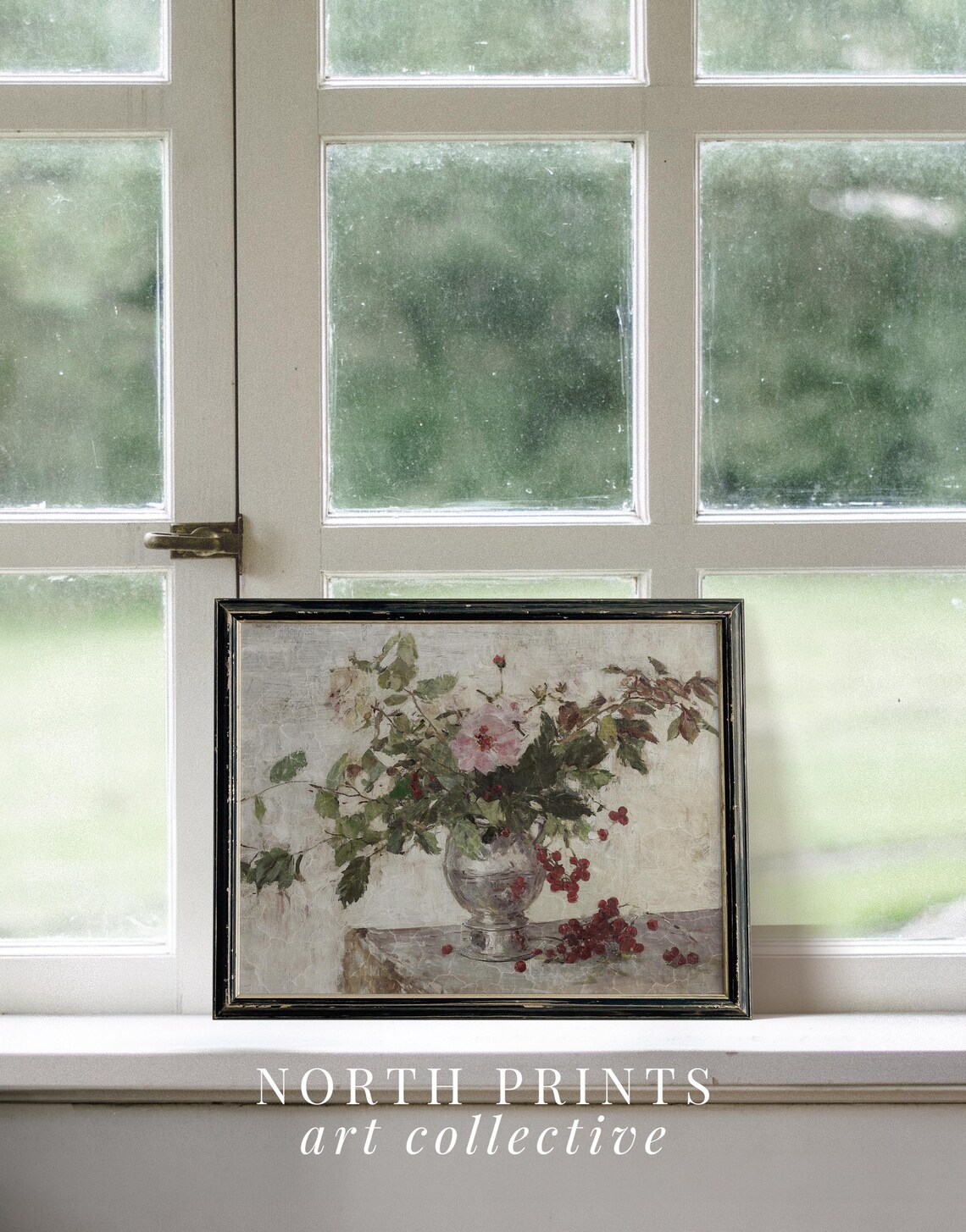 Antique Neutral Floral Bouquet, Vintage Botanical Art Print - Image 3