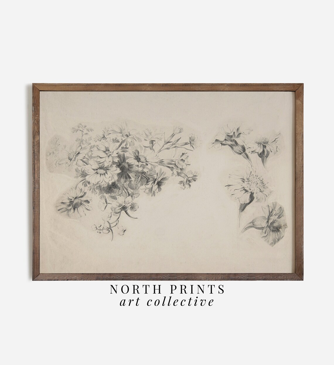 Antique Neutral Botanical Sketch Art Print - Image 2