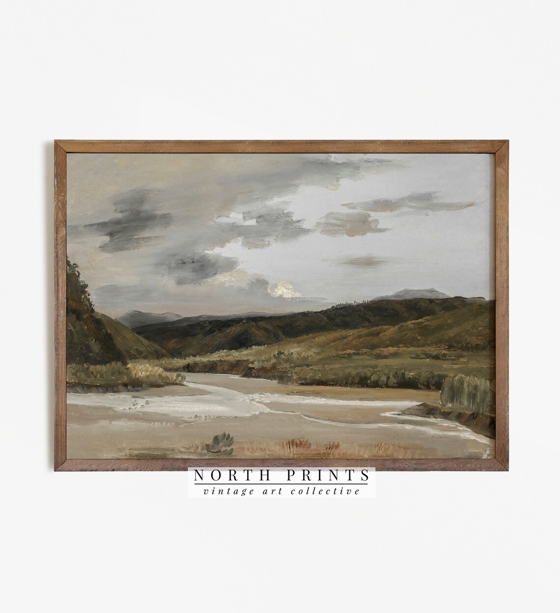 Warm Moody Landscape Painting River Scenery Art Print - Image 4