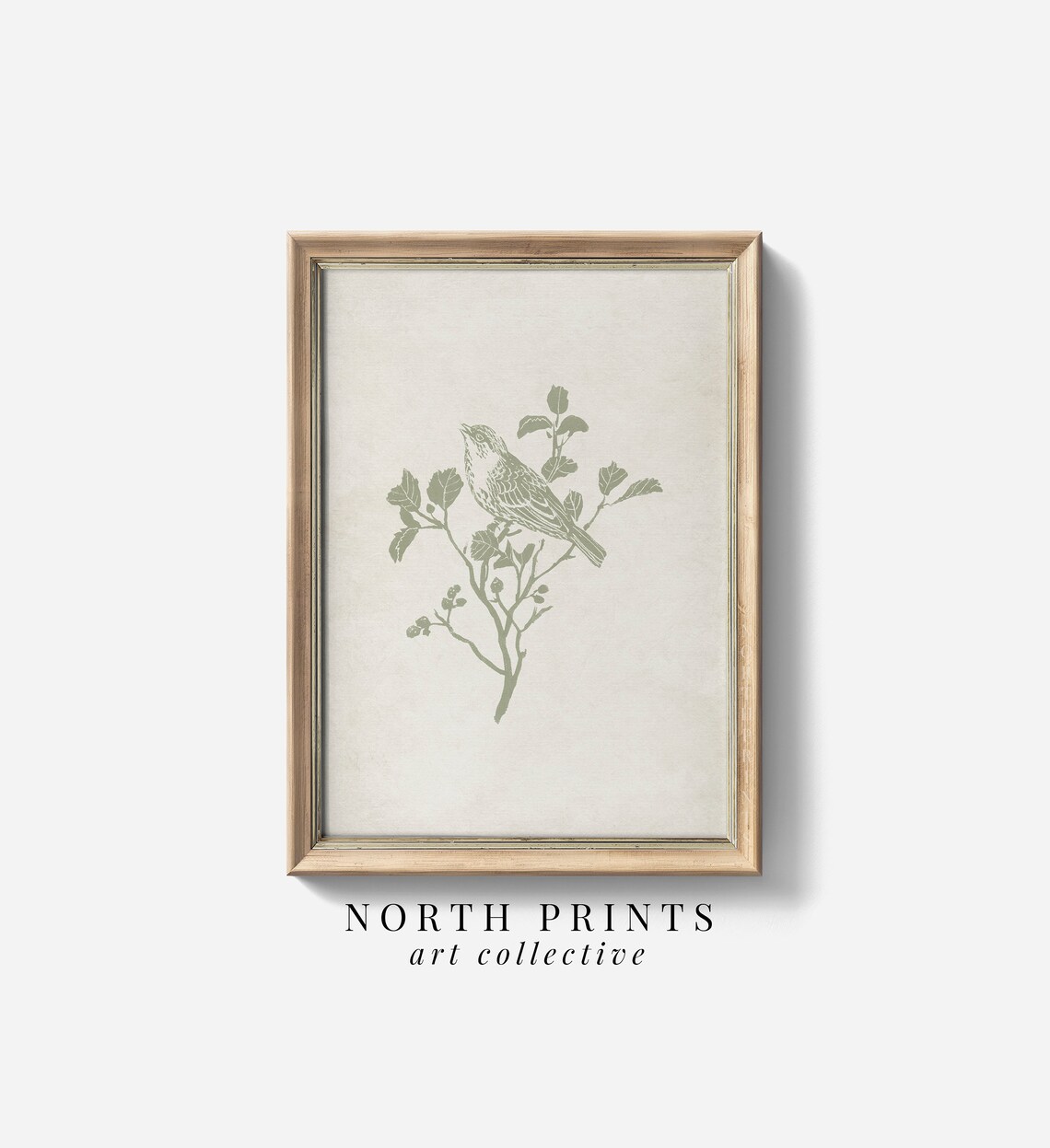 Vintage Bird Art, Farmhouse Nursery Bedroom Print
