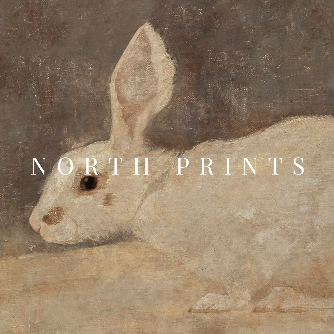 Vintage Rabbit Painting, Neutral Country Nursery Art Print - Image 4