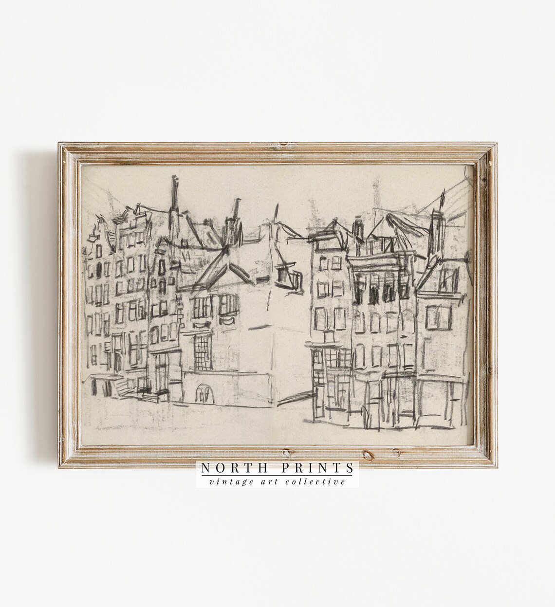 Amsterdam Antique Architecture Sketch Art Print - Image 2