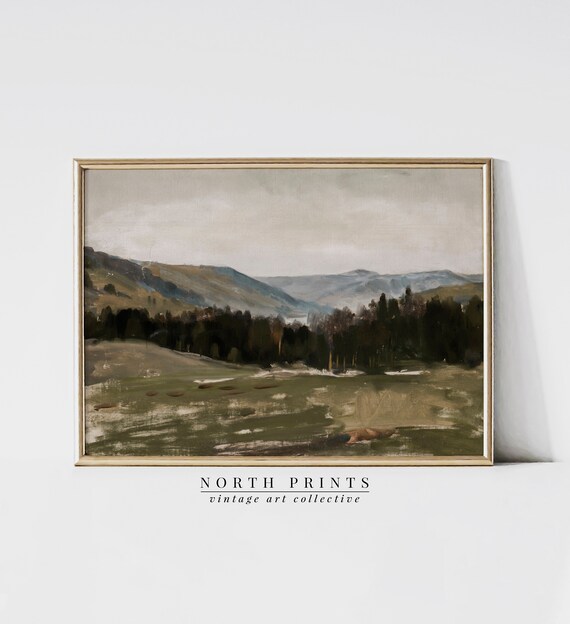 Rustic Mountain Forest Landscape Art Print